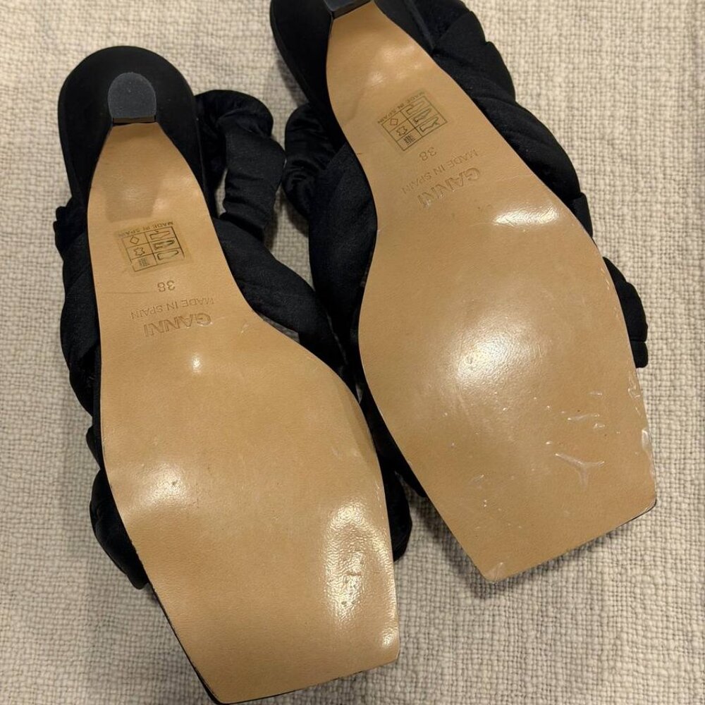 Ganni Black Kitten Heels Square Toe shoes, US 7.5 - Picture 3 of 4